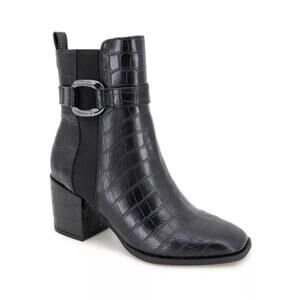 Reaction Kenneth Cole Emerson Ankle Boot Black Croc - Size 7.5